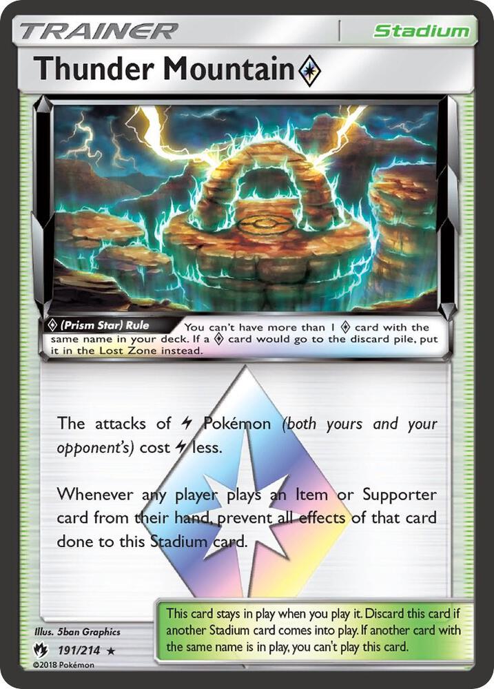 Thunder Mountain Prism Star 191/214 card from SM - Lost Thunder