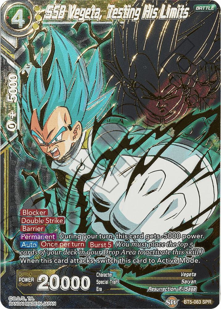 SSB Vegeta, Testing His Limits (SPR) BT5-083 card from Miraculous Revival