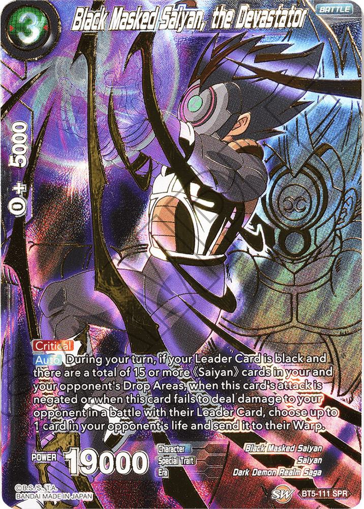 Black Masked Saiyan, the Devastator (SPR) BT5-111 card from Miraculous Revival