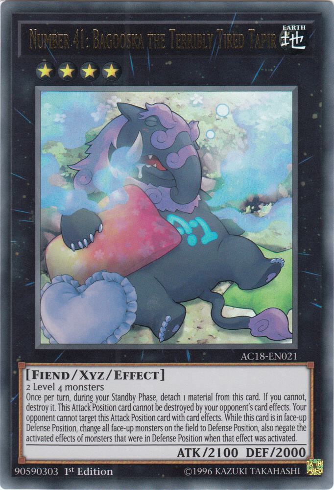 Number 41: Bagooska the Terribly Tired Tapir AC18-EN021 card from Advent Calendar 2018