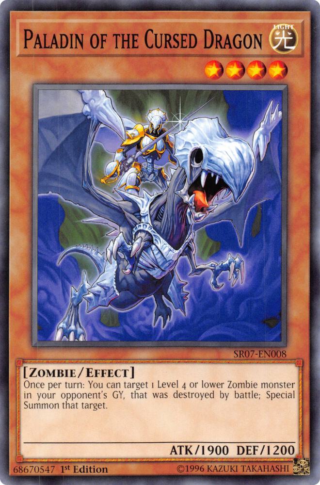 Paladin of the Cursed Dragon SR07-EN008 card from Structure Deck: Zombie Horde