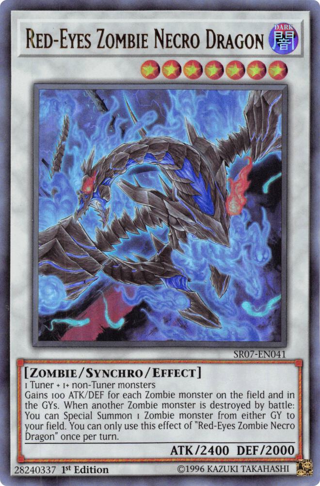 Red-Eyes Zombie Necro Dragon SR07-EN041 card from Structure Deck: Zombie Horde