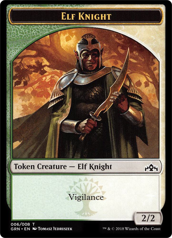 Elf Knight // Saproling Double-Sided Token 6 // 8 card from Guilds of Ravnica: Guild Kits