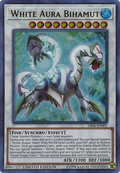 White Aura Bihamut YA04-EN001 card from Yu-Gi-Oh! ARC-V Promo Cards