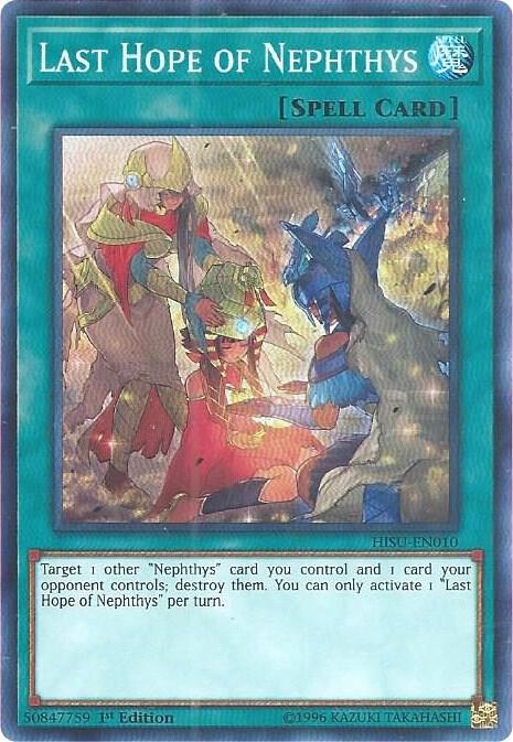 Last Hope of Nephthys HISU-EN010 card from Hidden Summoners