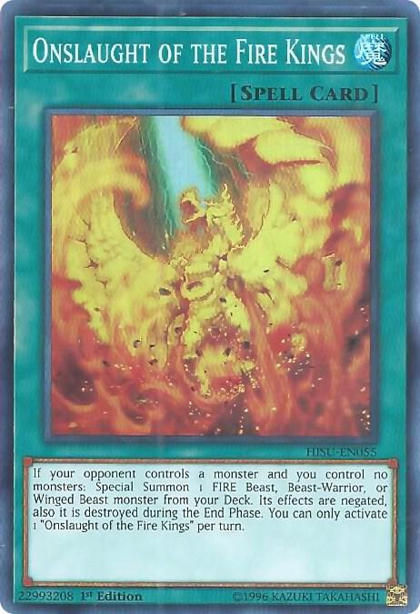 Onslaught of the Fire Kings HISU-EN055 card from Hidden Summoners