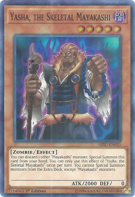 Yasha, the Skeletal Mayakashi HISU-EN031 card from Hidden Summoners