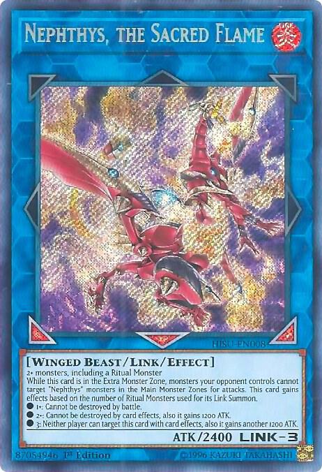 Nephthys, the Sacred Flame HISU-EN008 card from Hidden Summoners