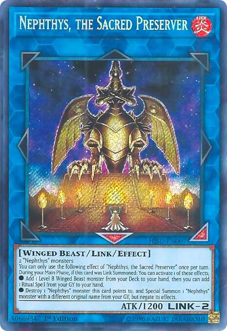 Nephthys, the Sacred Preserver HISU-EN007 card from Hidden Summoners