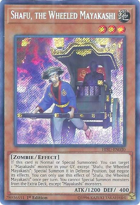 Shafu, the Wheeled Mayakashi HISU-EN030 card from Hidden Summoners
