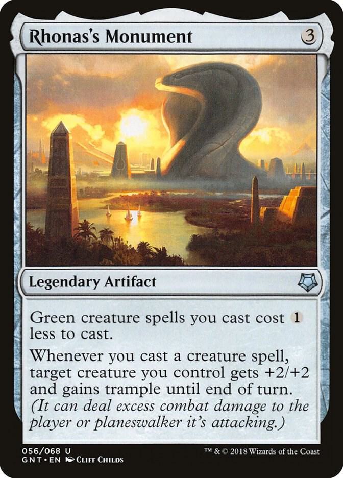 Rhonas's Monument 56 card from Magic Game Night