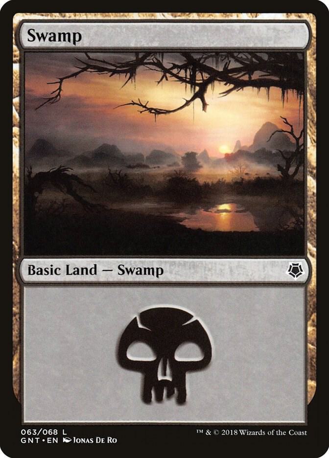 Swamp 63 card from Magic Game Night