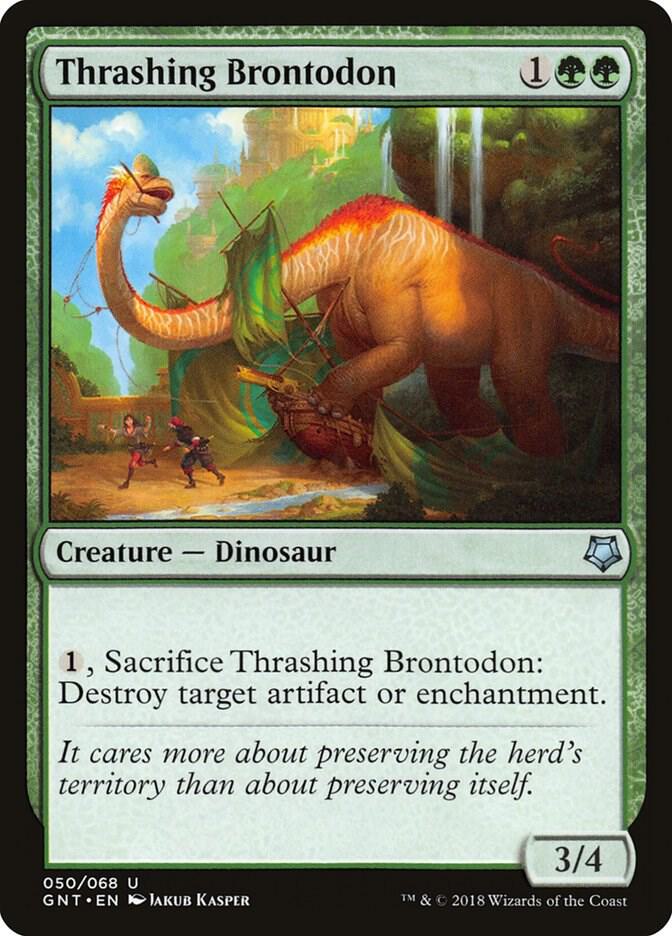 Thrashing Brontodon 50 card from Magic Game Night