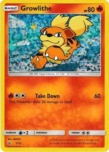 Growlithe - 1/12 001/012 card from McDonald's Promos 2018