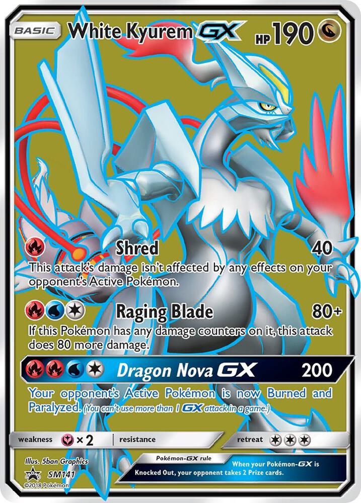 White Kyurem GX SM141 card from SM Promos