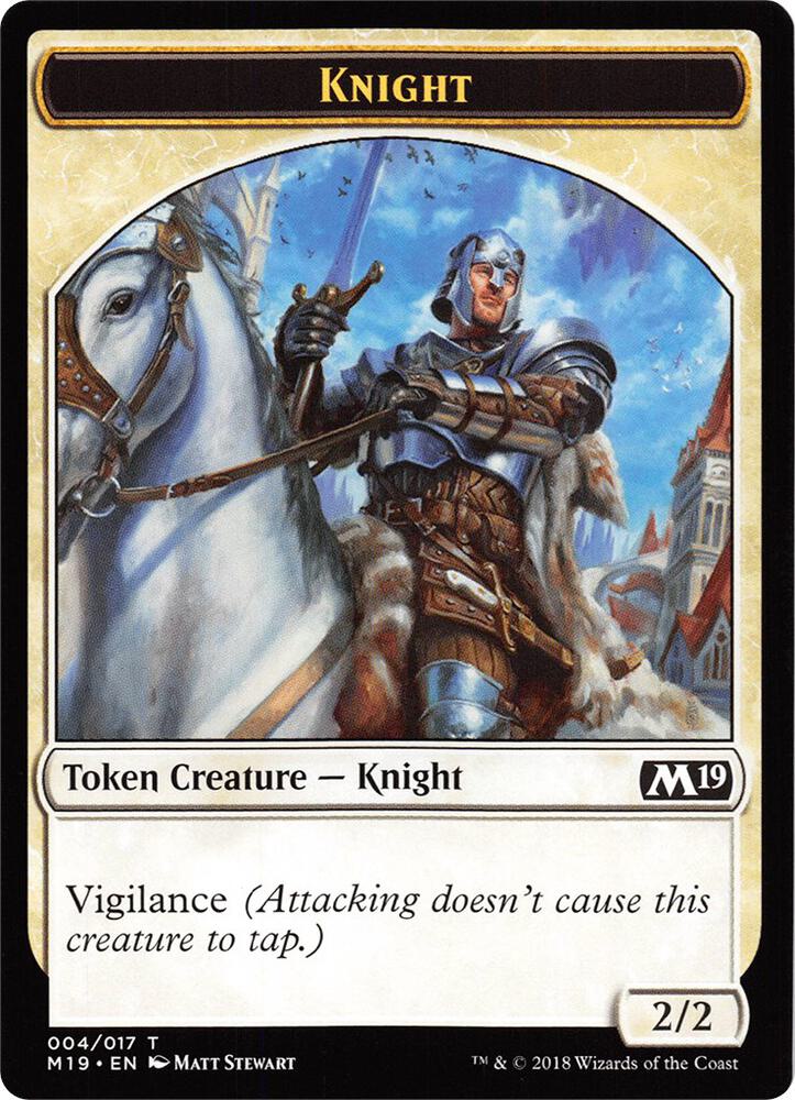 Knight // Thopter Double-Sided Token (Game Night) 4 // 14 card from Core Set 2019