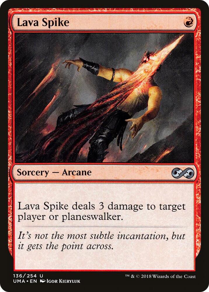 Lava Spike 136 card from Ultimate Masters