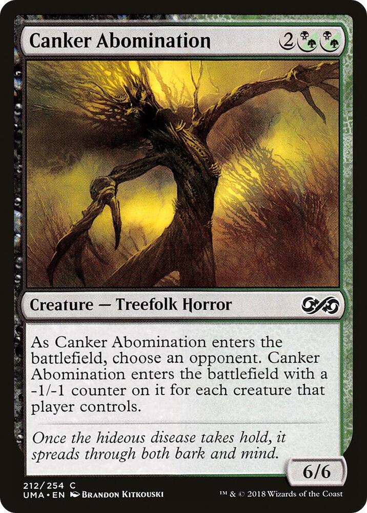 Canker Abomination 212 card from Ultimate Masters