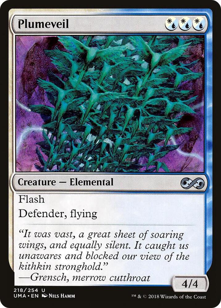 Plumeveil 218 card from Ultimate Masters