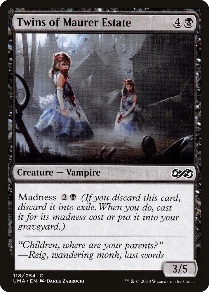 Twins of Maurer Estate 118 card from Ultimate Masters