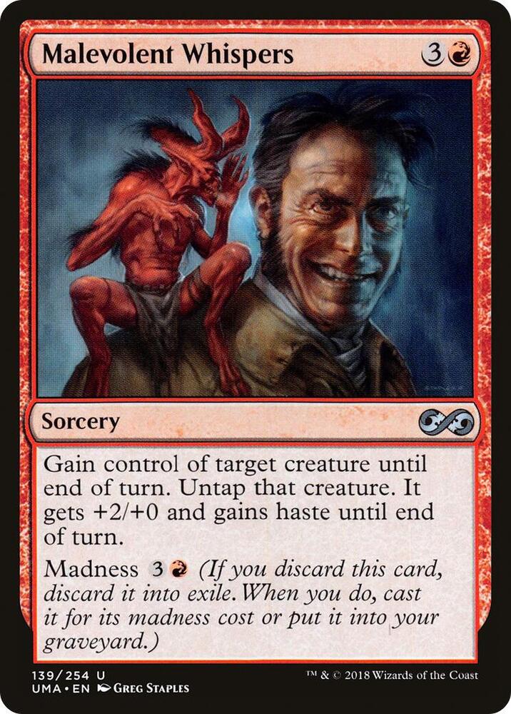 Malevolent Whispers 139 card from Ultimate Masters