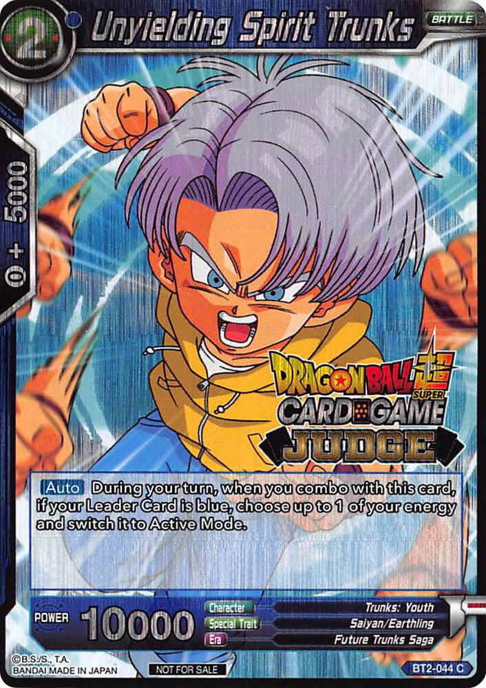Unyielding Spirit Trunks BT2-044 card from Judge Promotion Cards
