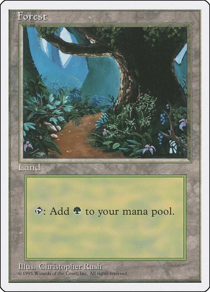 Forest (B) 175 card from Fourth Edition