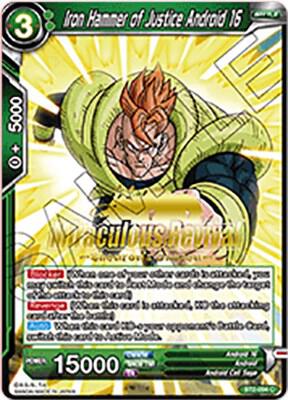 Iron Hammer of Justice Android 16 (Shenron's Chosen Stamped) BT2-094 card from Tournament Promotion Cards