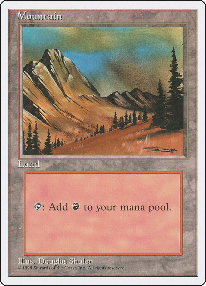 Mountain (C) 182 card from Fourth Edition