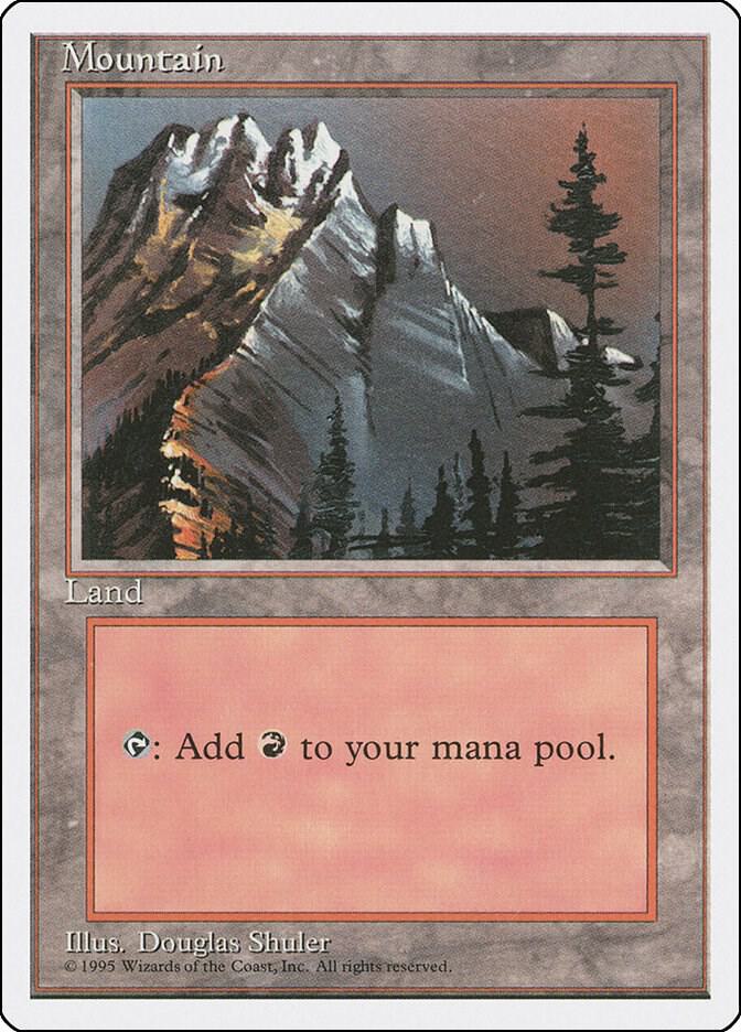 Mountain (A) 183 card from Fourth Edition