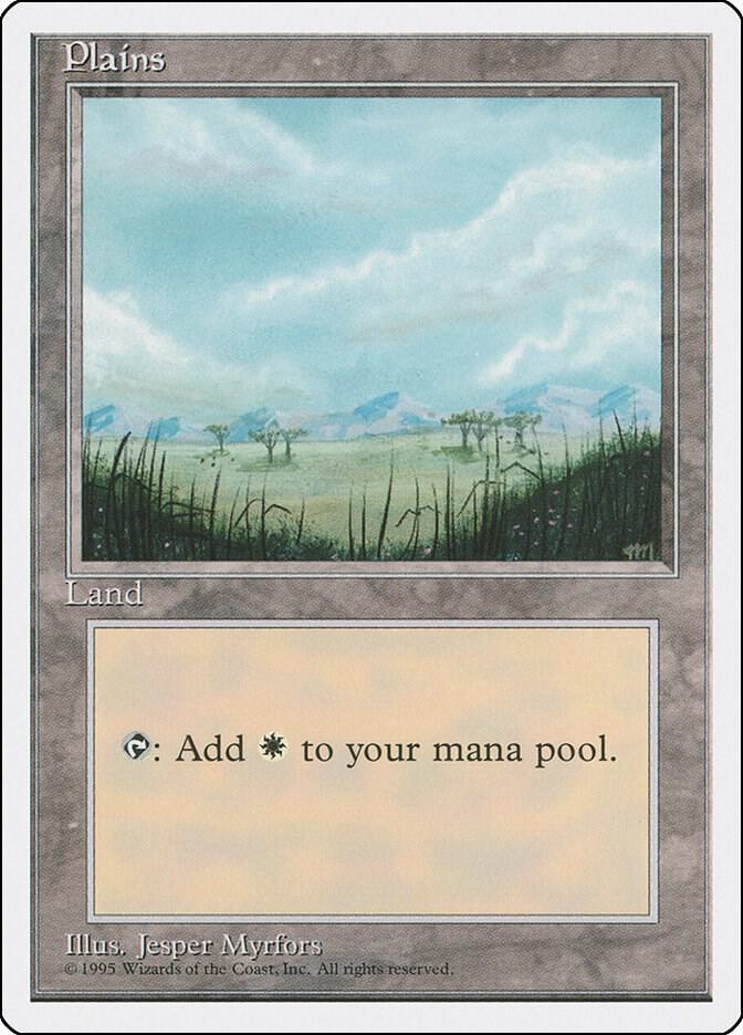 Plains (B) 187 card from Fourth Edition