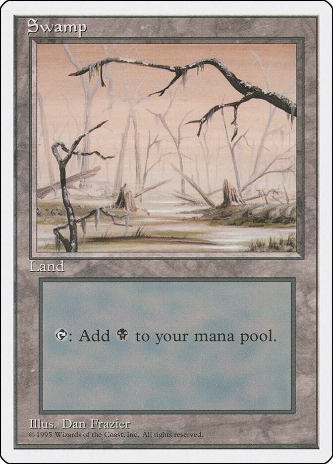 Swamp (B) 190 card from Fourth Edition