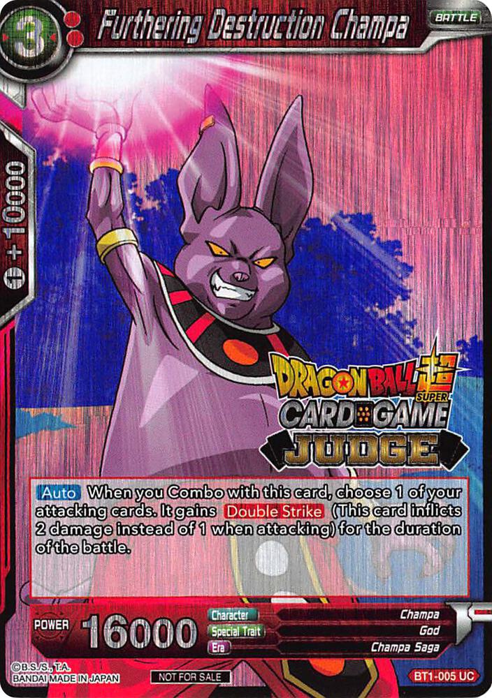 Furthering Destruction Champa BT1-005 card from Judge Promotion Cards