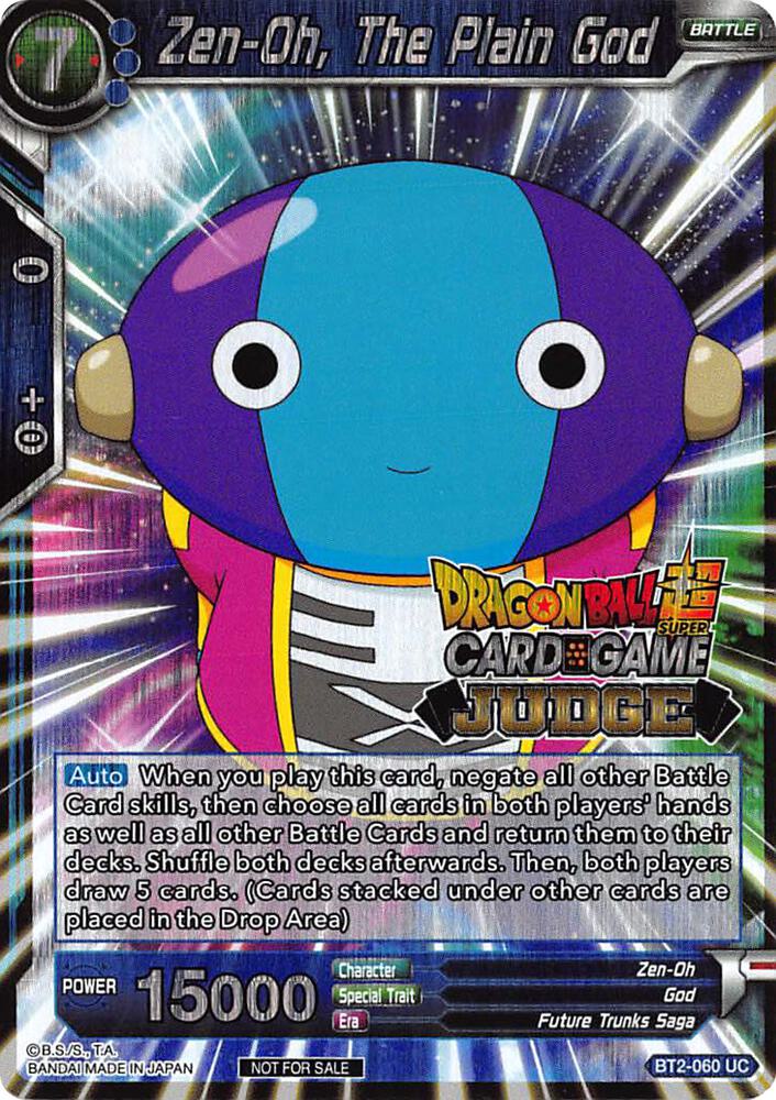 Zen-Oh, The Plain God BT2-060 card from Judge Promotion Cards