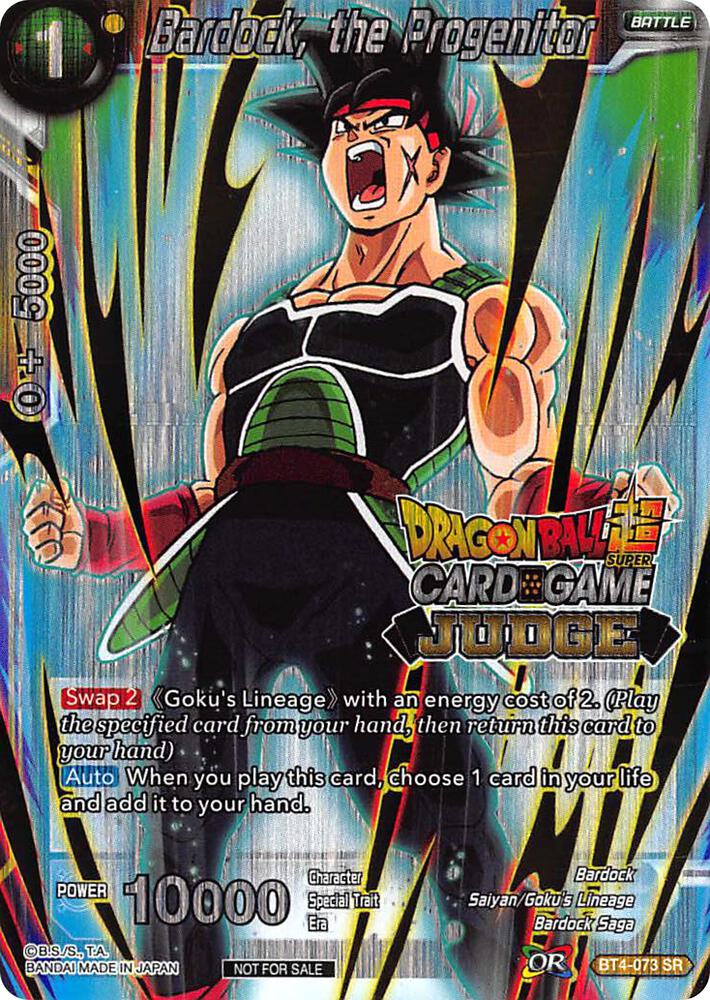 Bardock, the Progenitor BT4-073 card from Judge Promotion Cards