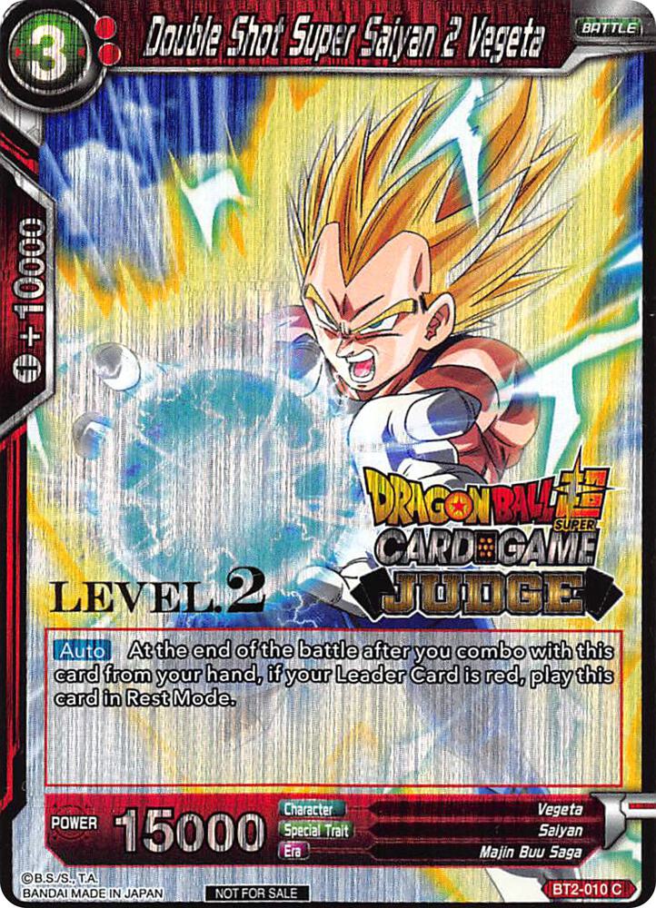Double Shot Super Saiyan 2 Vegeta (Level 2) BT2-010 card from Judge Promotion Cards