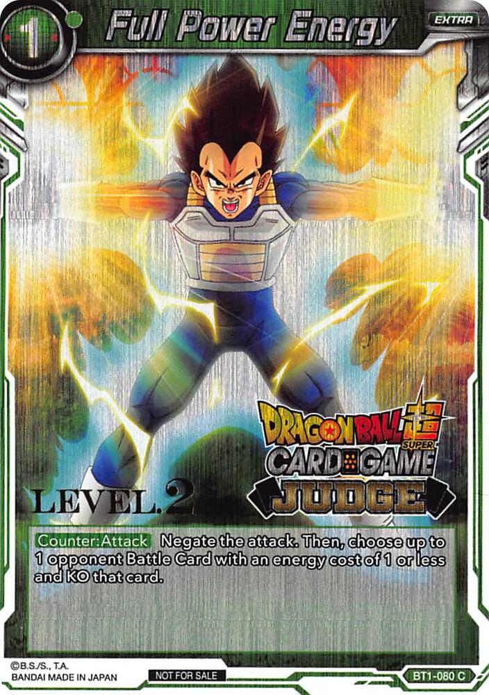 Full Power Energy (Level 2) BT1-080 card from Judge Promotion Cards