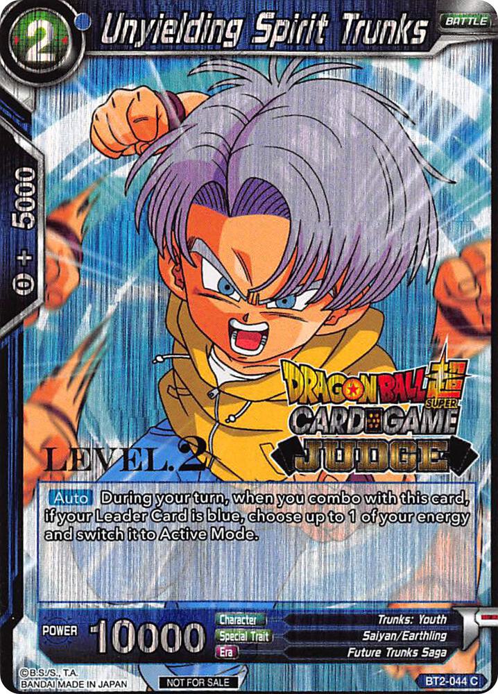 Unyielding Spirit Trunks (Level 2) BT2-044 card from Judge Promotion Cards