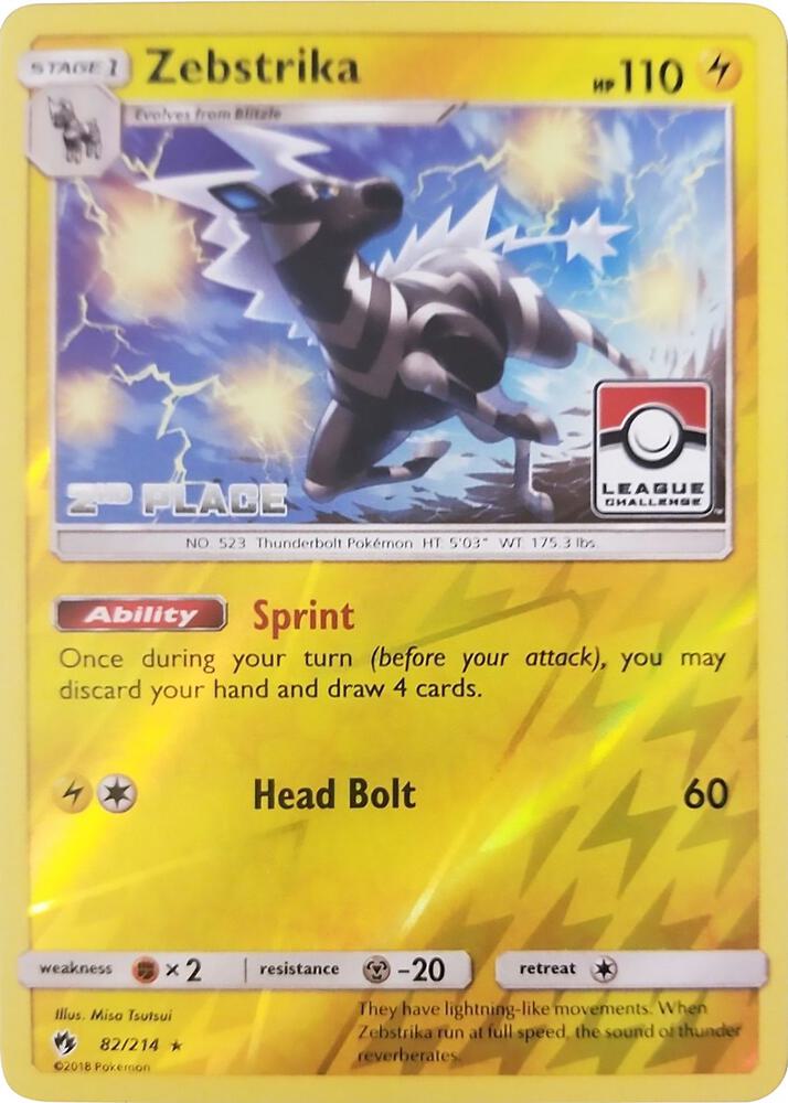 Zebstrika - 82/214 (League Challenge) [2nd Place] 082/214 card from League & Championship Cards