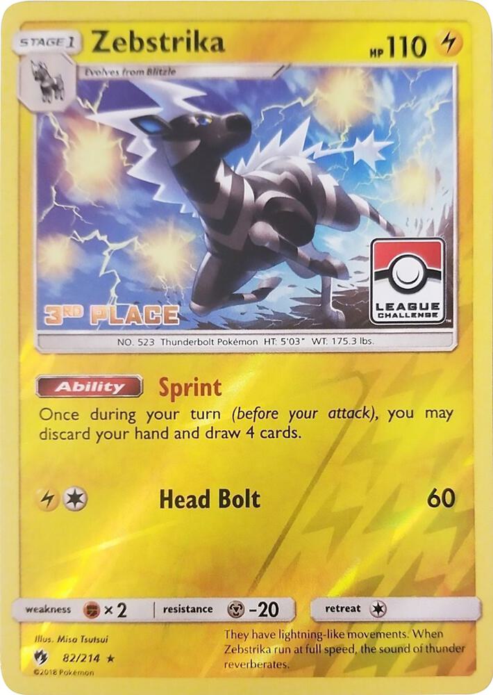Zebstrika - 82/214 (League Challenge) [3rd Place] 082/114 card from League & Championship Cards