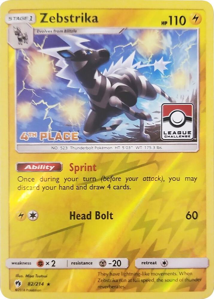 Zebstrika - 82/214 (League Challenge) [4th Place] 082/214 card from League & Championship Cards