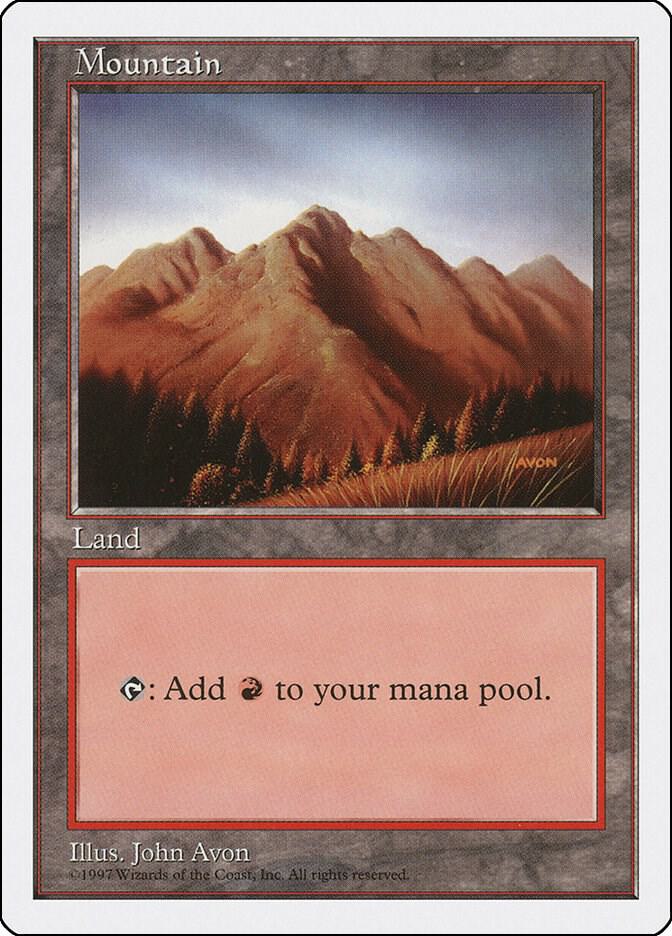 Mountain 444 card from Fifth Edition