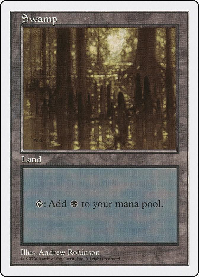 Swamp 438 card from Fifth Edition