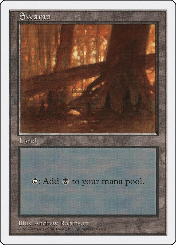 Swamp 440 card from Fifth Edition