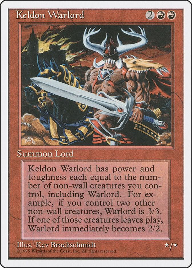 Keldon Warlord card from Fourth Edition