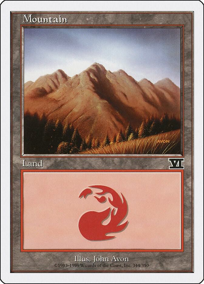 Mountain 344 card from Classic Sixth Edition