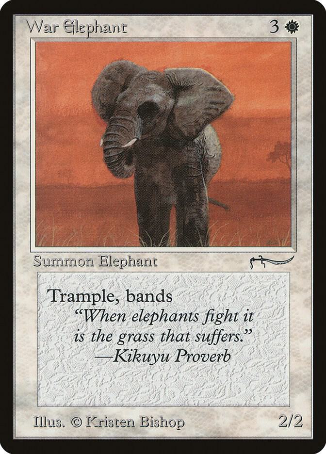 War Elephant (Light) card from Arabian Nights