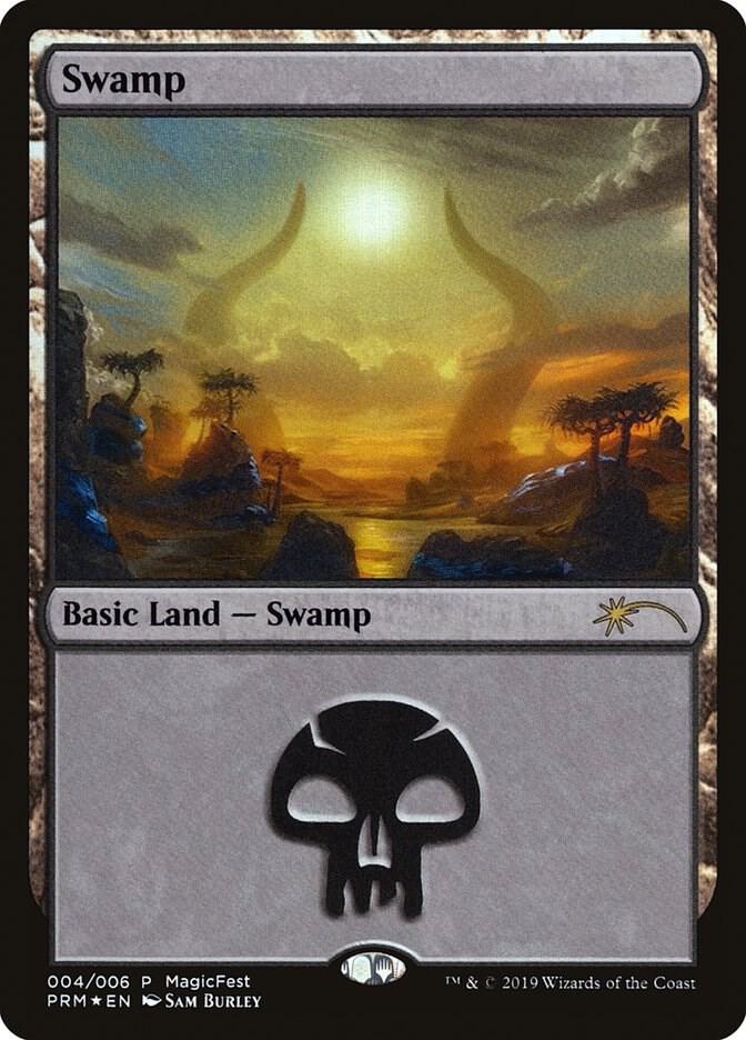 Swamp (2019) 4 card from MagicFest Cards