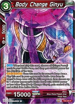 Body Change Ginyu TB3-006 card from Clash of Fates