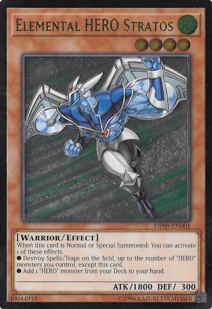 Elemental HERO Stratos (UTR) OP09-EN001 card from OTS Tournament Pack 9